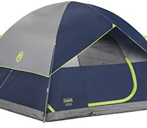 Coleman Sundome Camping Tent, 2/3/4/6 Person Dome Tent with Easy Setup, Included Rainfly and Weathertec Floor to Block Out Water, 2 Windows and 1 Ground Vent for Air Flow with Charging E-Port Flap