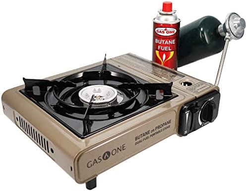 Gas One GS-3400P Propane or Butane Stove Dual Fuel Stove Portable Camping Stove - Patent Pending - with Carrying Case Great for Emergency Preparedness Kit