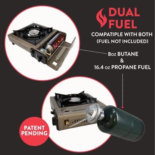 Gas One GS-3400P Propane or Butane Stove Dual Fuel Stove Portable Camping Stove - Patent Pending - with Carrying Case Great for Emergency Preparedness Kit - Image 3