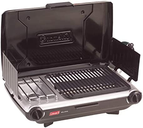 Coleman Gas Camping Grill/Stove | Tabletop Propane 2 in 1 Grill/Stove, 2 Burner