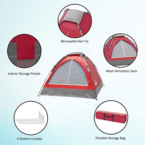 2-Person Camping Tent – Includes Rain Fly and Carrying Bag – Lightweight Outdoor Tent for Backpacking, Hiking, or Beach by Wakeman Outdoors - Image 3