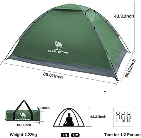 CAMEL CROWN 2/3/4/5 Person Camping Dome Tent, Waterproof,Spacious, Lightweight Portable Backpacking Tent for Outdoor Camping/Hiking - Image 3