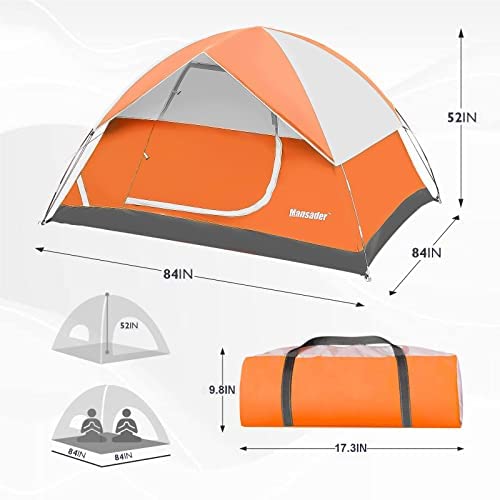 Mansader 2/4 Person Camping Tent for Outdoor Camping Family Beach Hiking Travel - Image 3