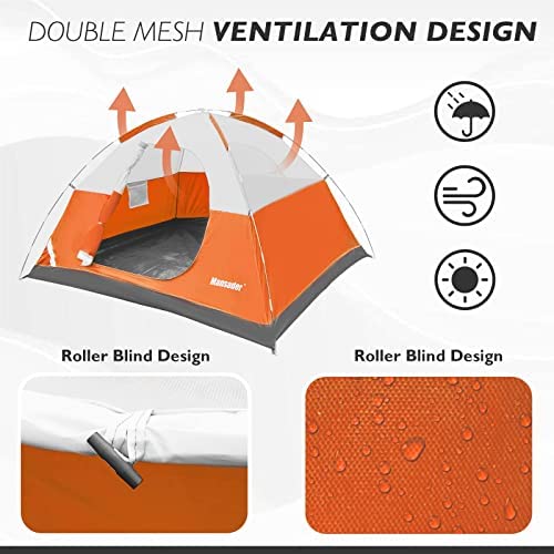 Mansader 2/4 Person Camping Tent for Outdoor Camping Family Beach Hiking Travel - Image 4