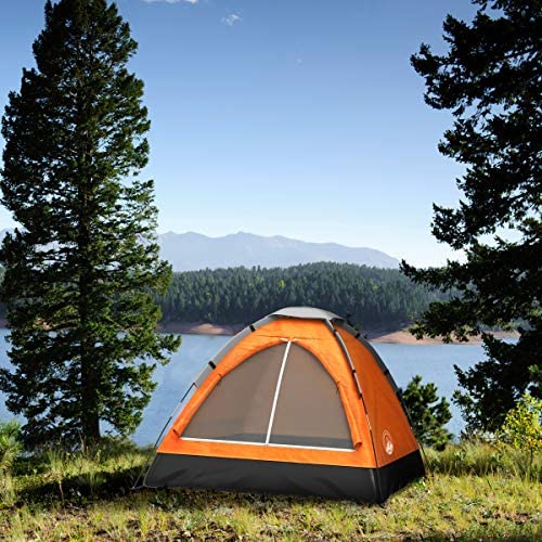 2-Person Camping Tent - Includes Rain Fly and Carrying Bag - Lightweight Compact Outdoor Tent for Backpacking, Hiking, or Beaches by Wakeman (Orange) - Image 4